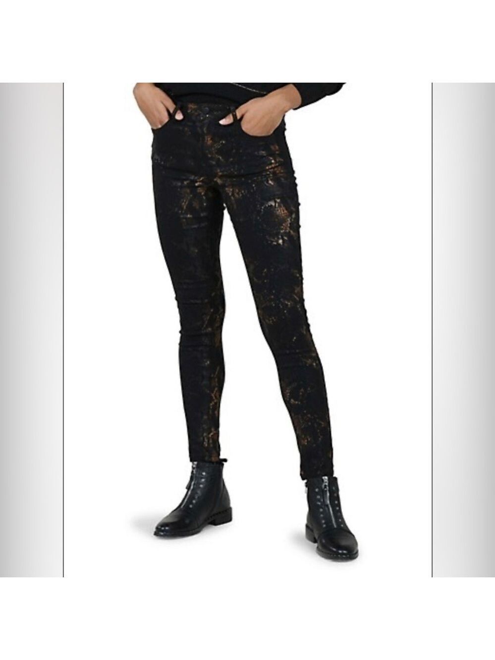 Anthropologie Molly Bracken Snakeskin Skinny Jeans - Edgy Statement Style